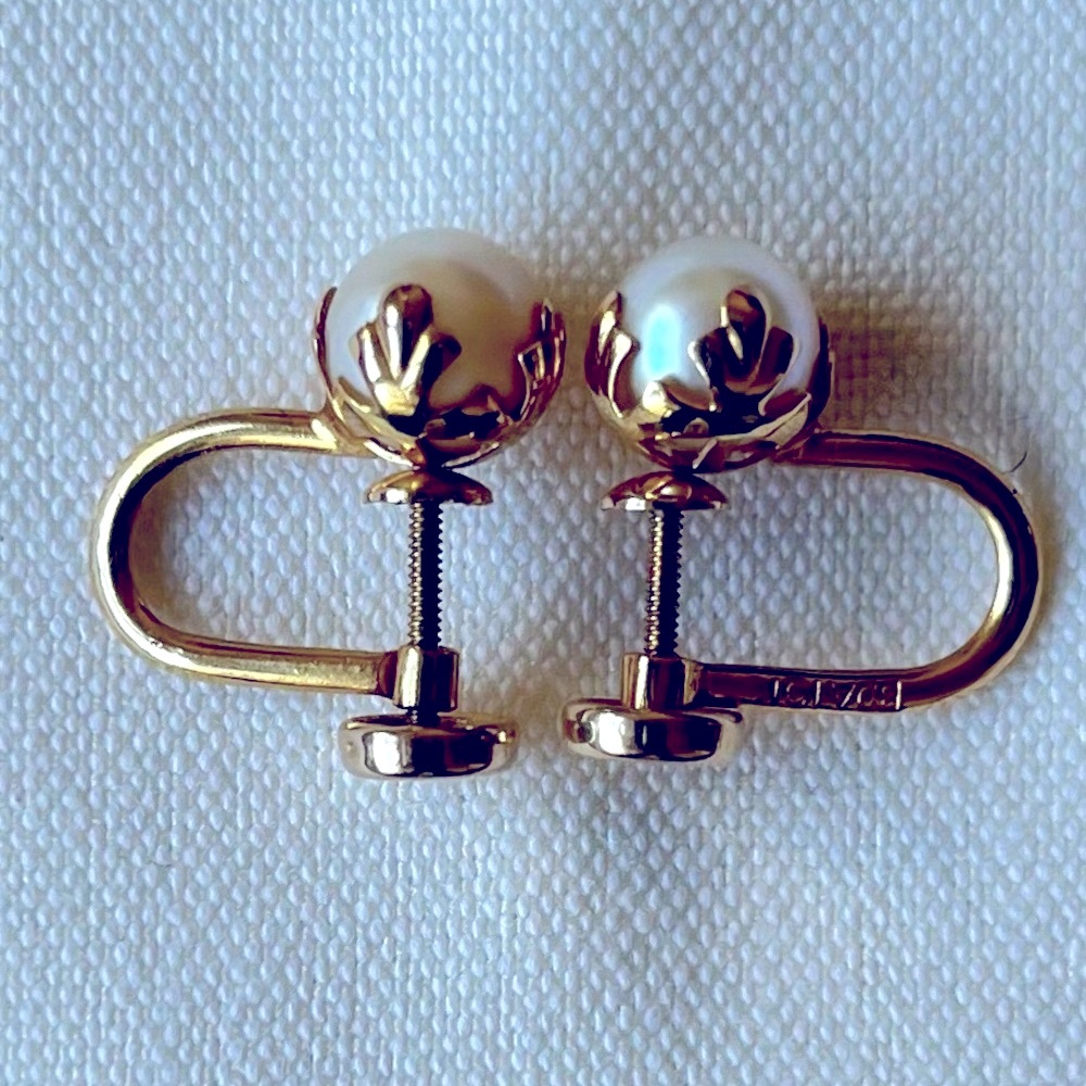10K Gold Pearl Earrings - Picture 5 of 16